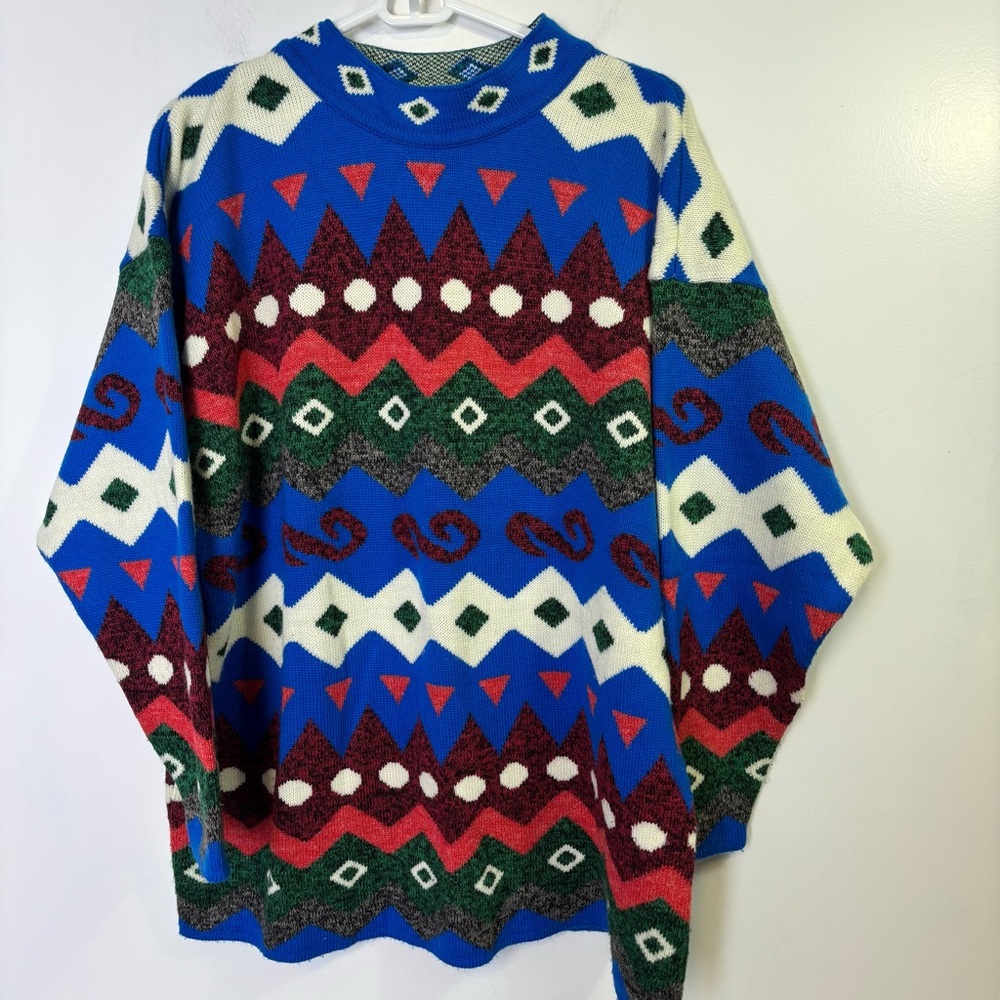 Adina Made in USA Vintage Colorful Knit Sweater